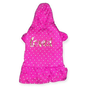 Hot Pink and Gold Loved Dress with Hood Medium